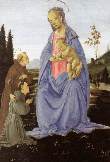 Fra Filippo Lippi Madonna with Child, St Anthony of Padua and a Friar before 1480 China oil painting art